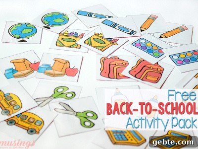 27 Mess-Free Toddler Activities to Keep Kids Engaged 7 back to school matching game