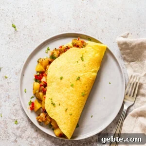 Mung Bean Egg Vegan Omelet: Fluffy Plant-Based Breakfast 16 Vegan Omelet with Breakfast potatoes