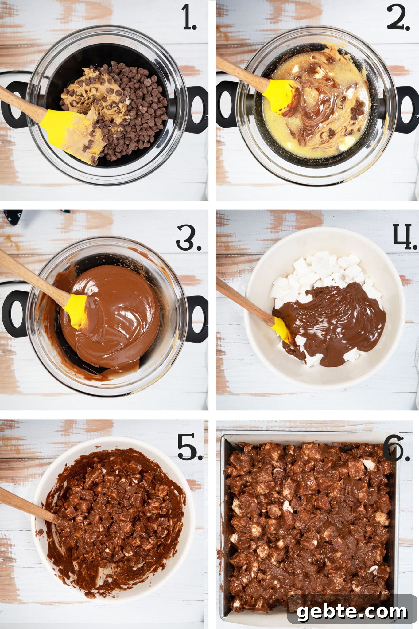 Step by step process of making homemade low carb marshmallow bars