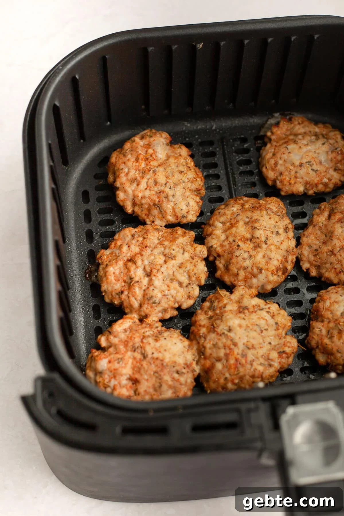 Crispy Air Fryer Turkey Breakfast Sausage Recipe in 15 Minutes 4 Air fryer turkey patties cooked