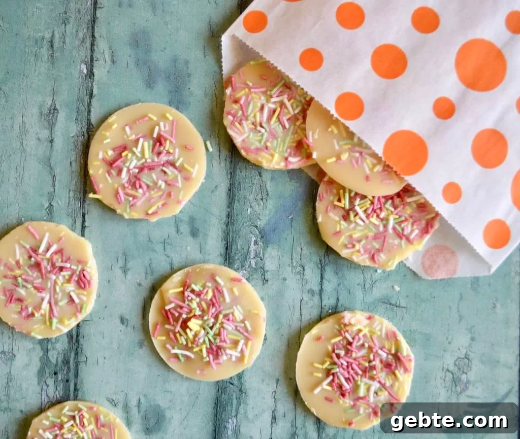 white chocolate discs