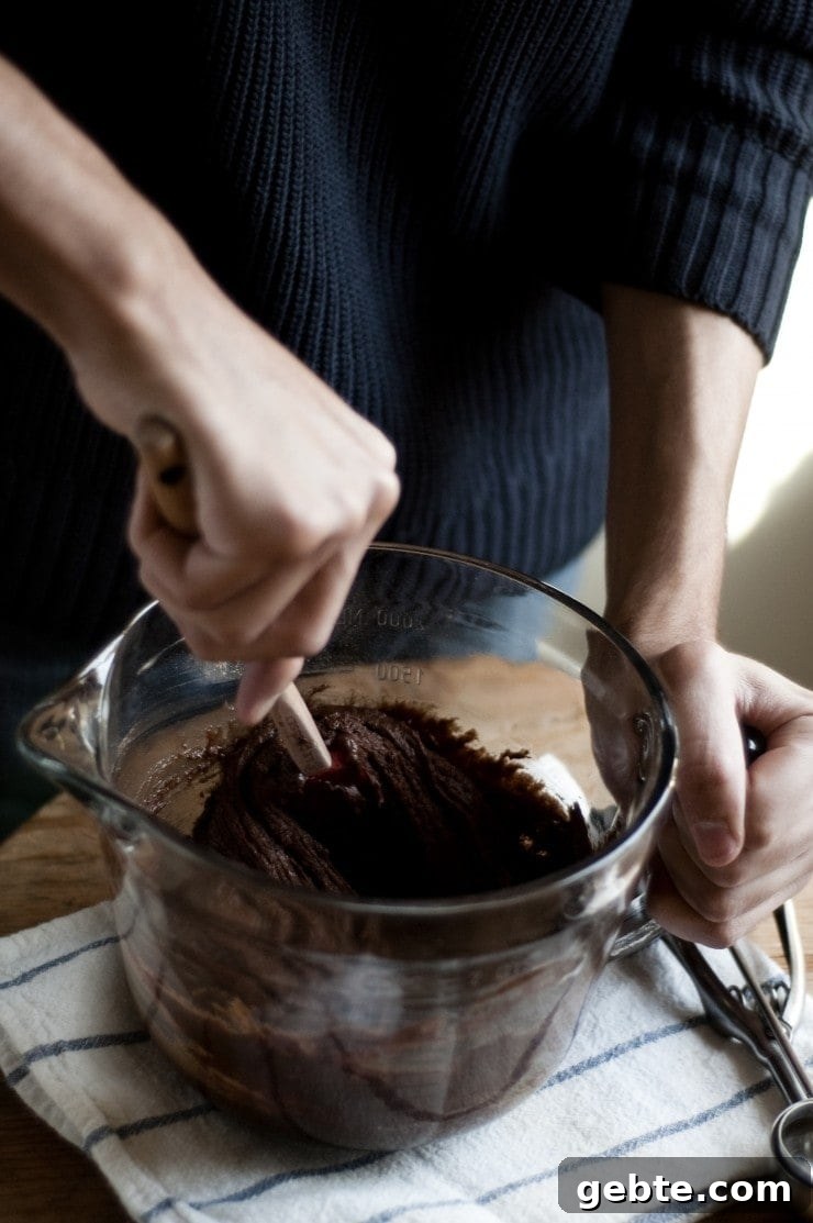 Batter being stirred