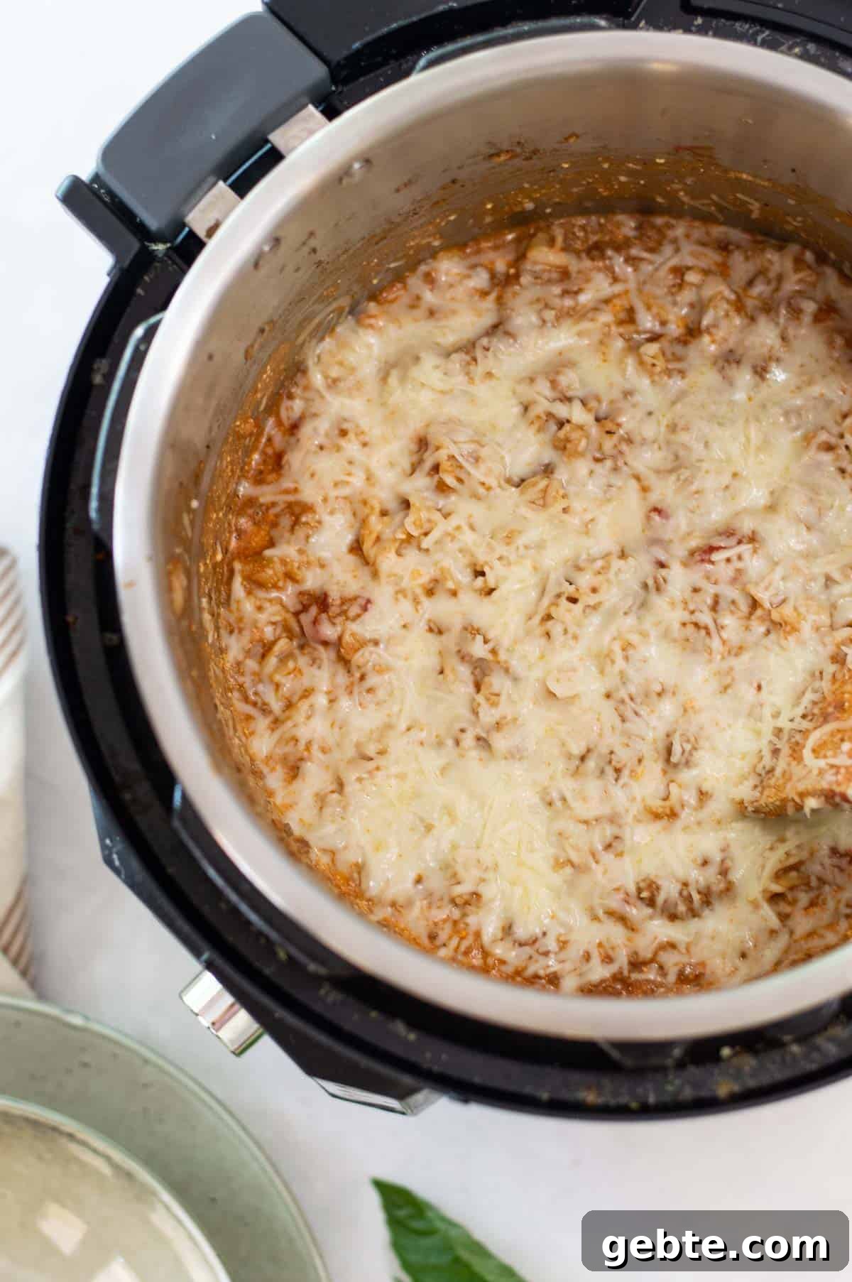 Instant pot lasagna in pot