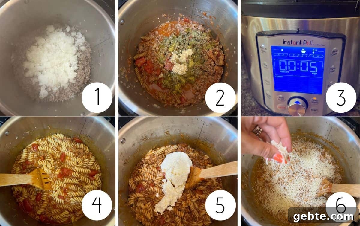 Instant pot lasagna step by step