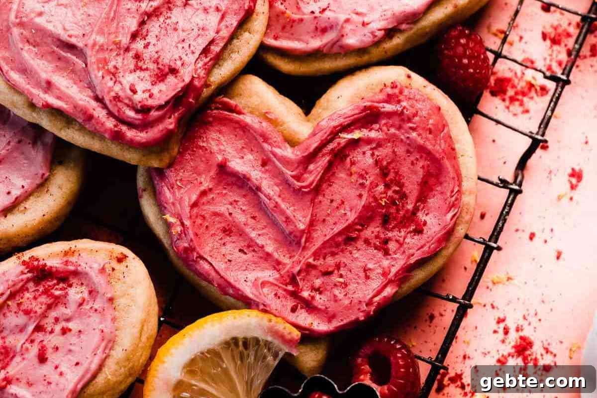 Heart Cutout Cookies with Raspberry Lemon Frosting msn image.