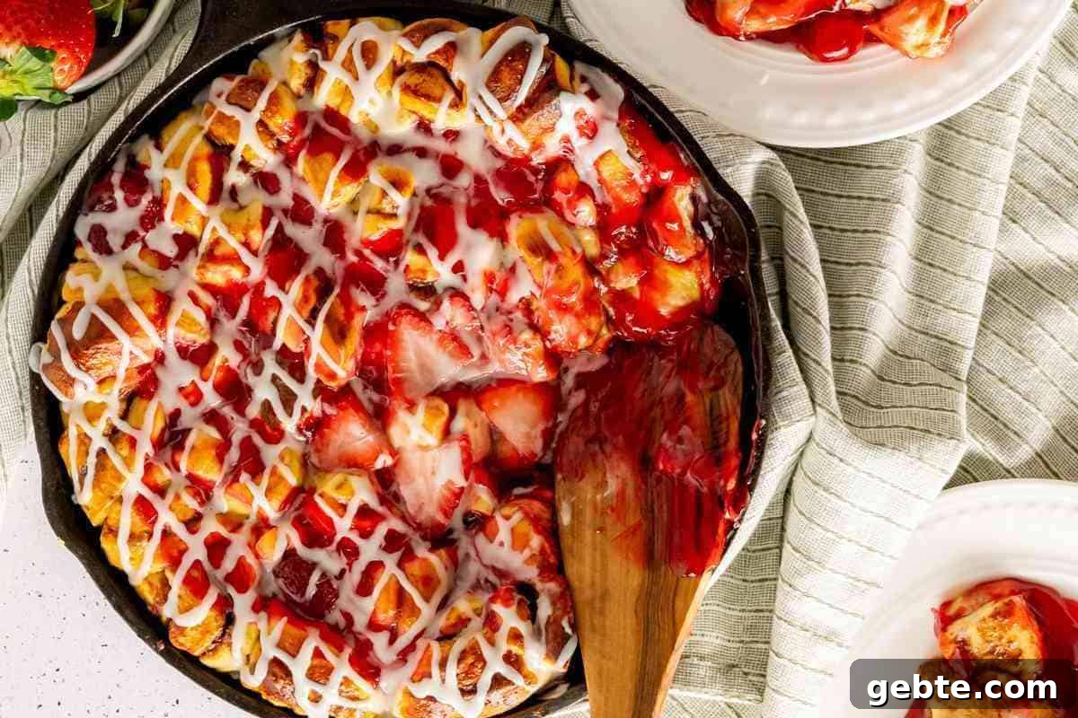 Strawberry Cinnamon Rolls Casserole msn image.