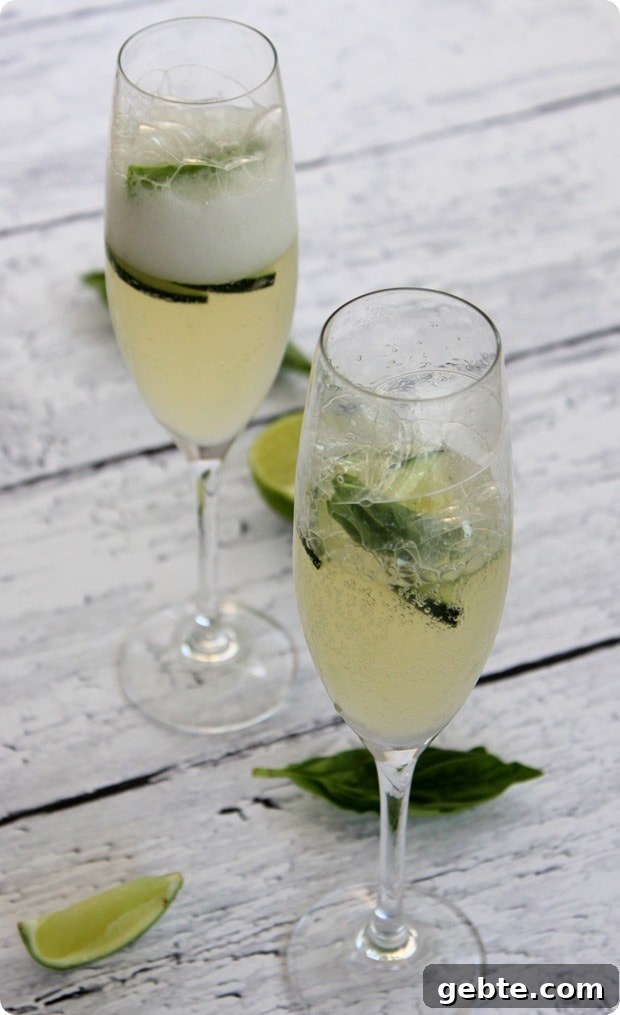 cucumber lime basil prosecco spritzer cucumber lime basil prosecco spritzer