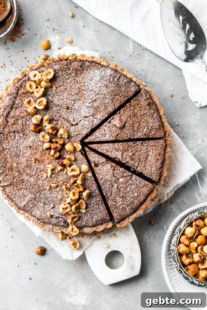 hazelnut brownie tart