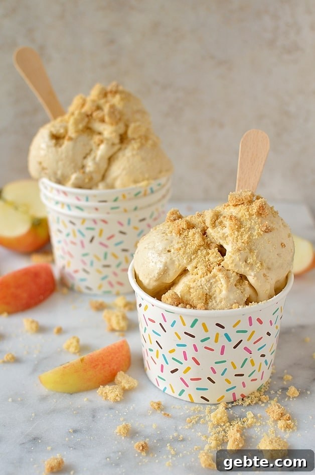 creamy apple crumble ice cream