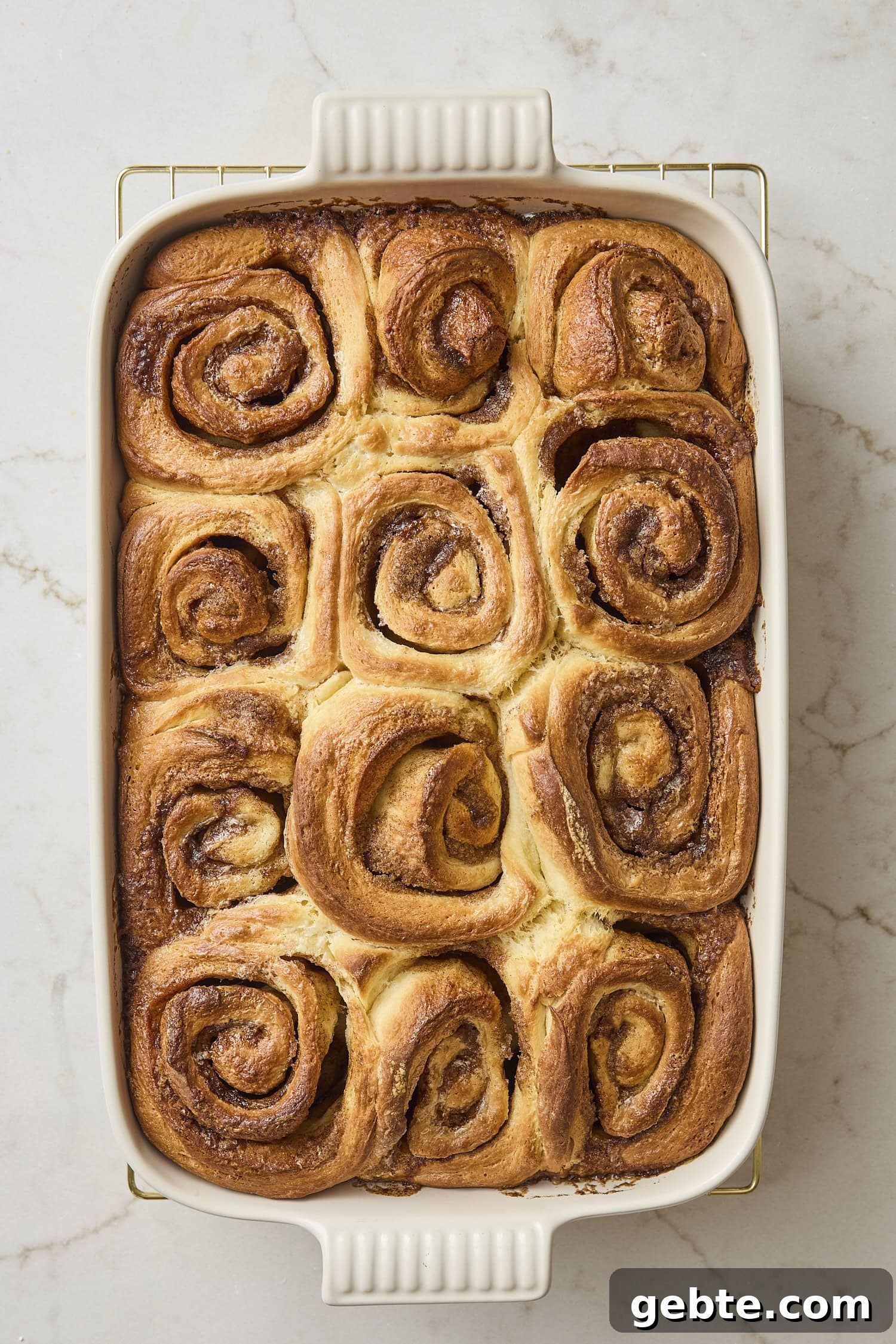 Baked cinnamon rolls without frosting.