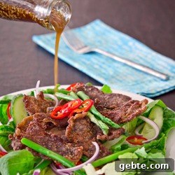 Crisp Korean beef Salad with Citron Dressing