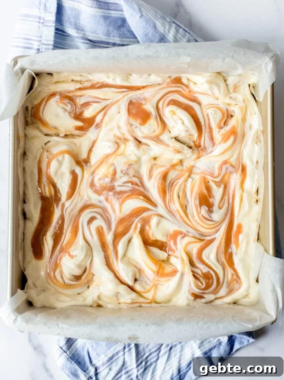 Golden Oreo Cheesecake Bars Recipe — Creamy No-Bake Dessert 4 Swirled Caramel in Oreo Cheesecake
