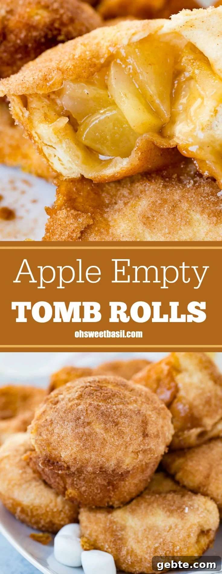 a close up of an apple pie empty tomb roll