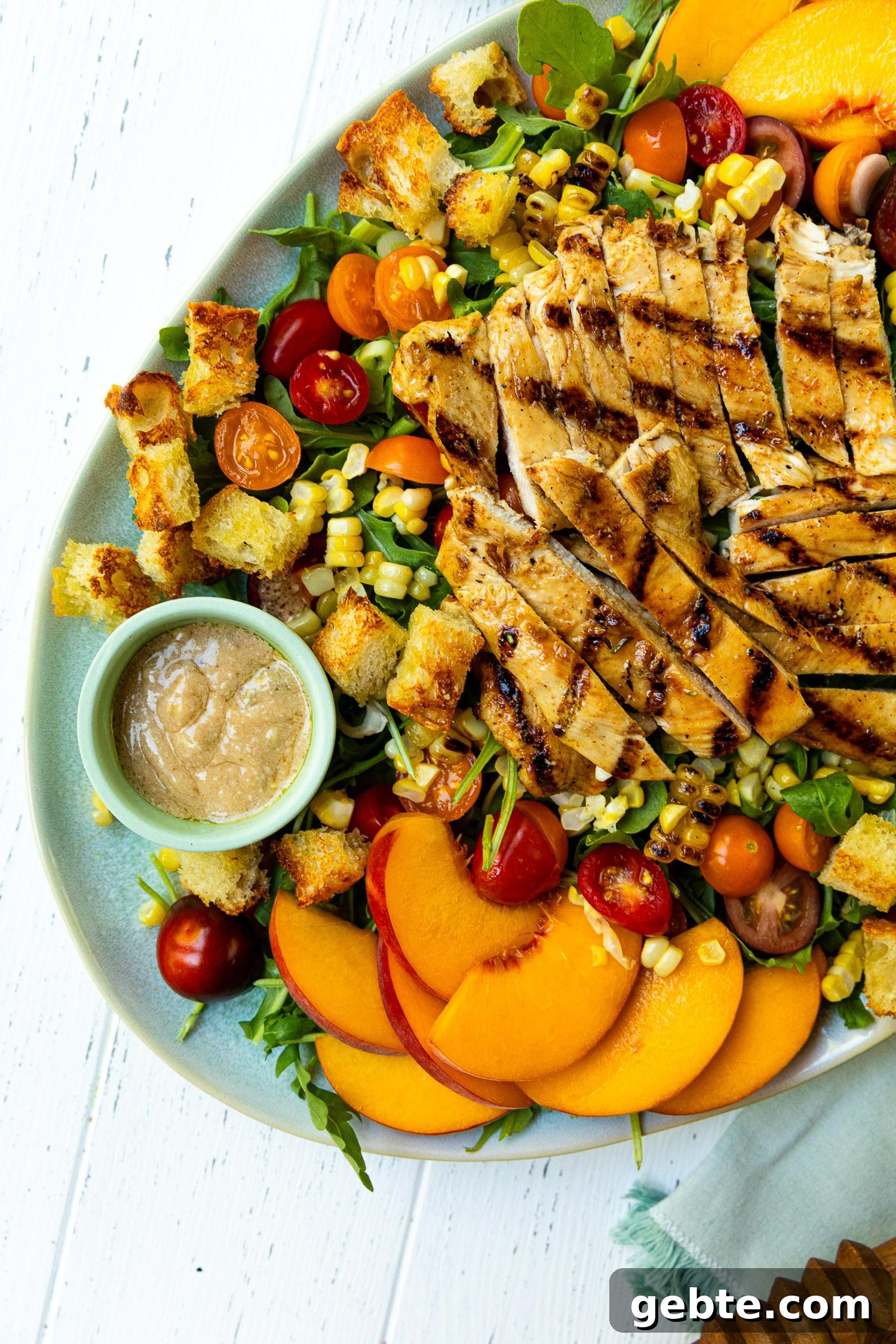 Spicy Honey Chicken Salad with Peaches, Corn & Feta Vinaigrette 3 img 46560 2