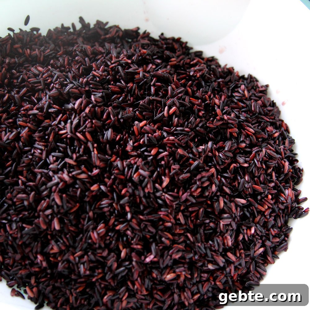 soaked black sweet rice overnight