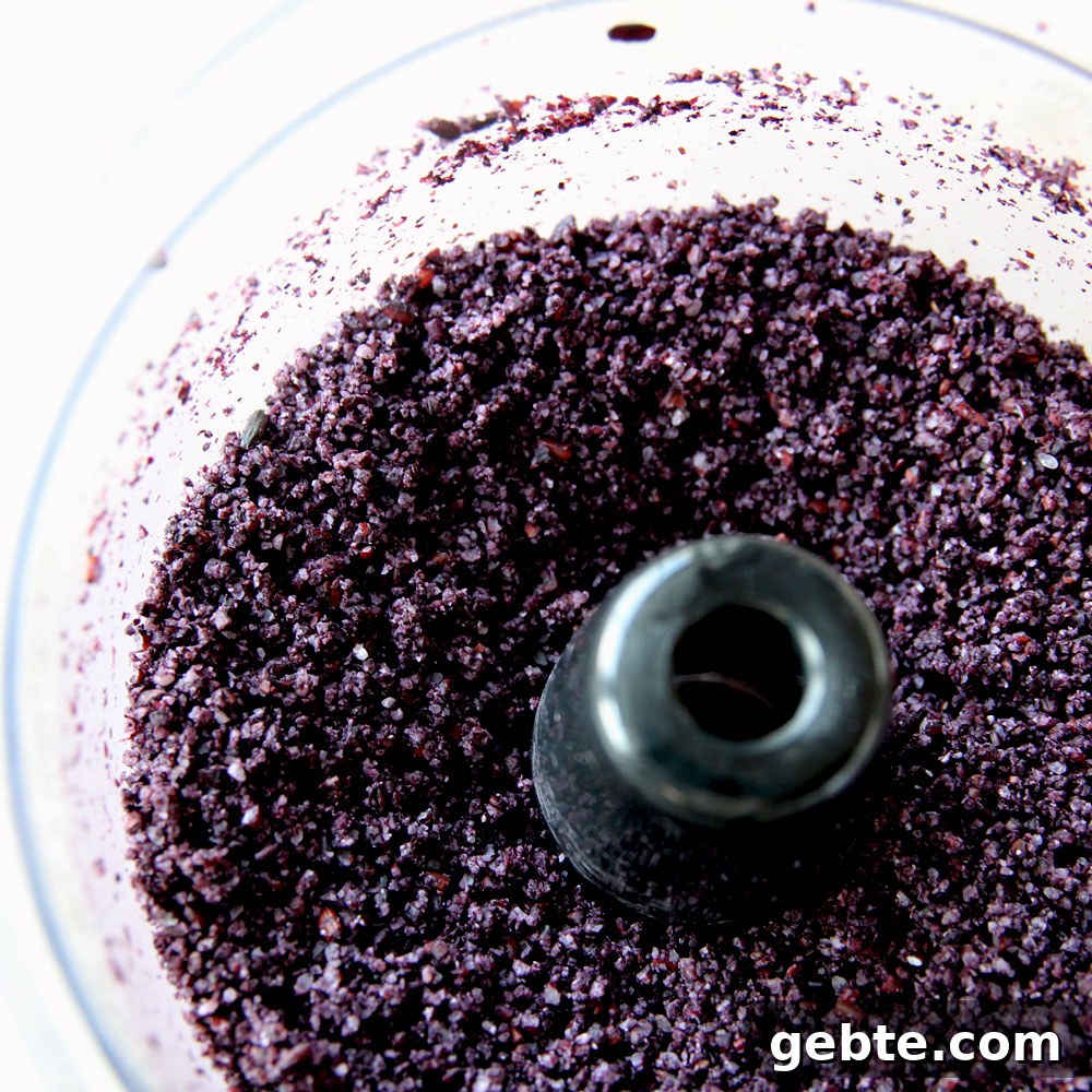 ground up wild black rice using a food processor
