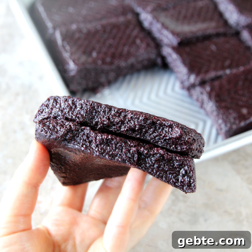 homemade black mochi slices