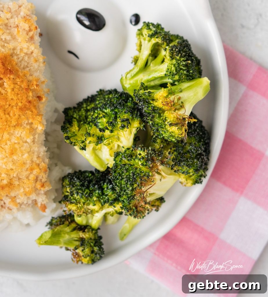 Crispy Air Fryer Broccoli Recipe in Minutes 3 cooked broccoli florets