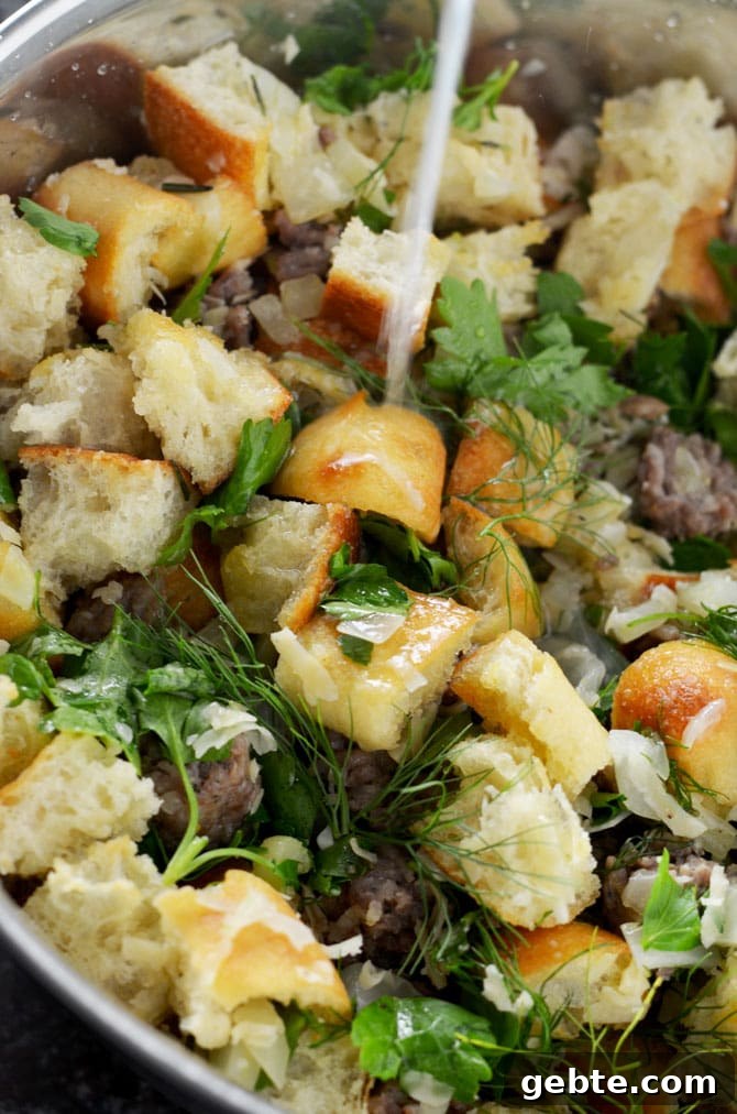 Italian-Style Stuffing Recipe with Herbs and Pancetta 6 Italian Style Stuffing. Ciabatta bread, italian sausage, fennel, and parmesan cheese make this stuffing a deliciously different side dish for Thanksgiving! | hostthetoast.com