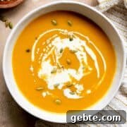 Creamy Carrot & Butternut Squash Soup Recipe for Fall Nights 15 Creamy, dairy-free one-pot carrot and butternut squash soup with coconut milk and pumpkin seed.