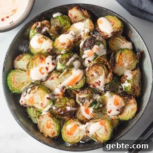 air fryer brussel sprouts with spicy mayo sauce