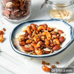 air fryer sweet and spicy roasted nut mix