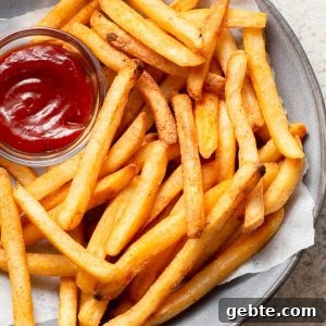 frozen frech fries cooked in the air fryer