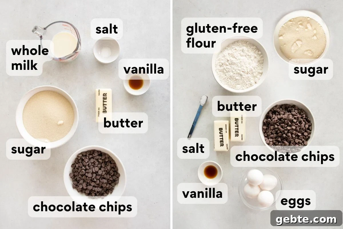 birthday brownie ingredients measured and labeled.