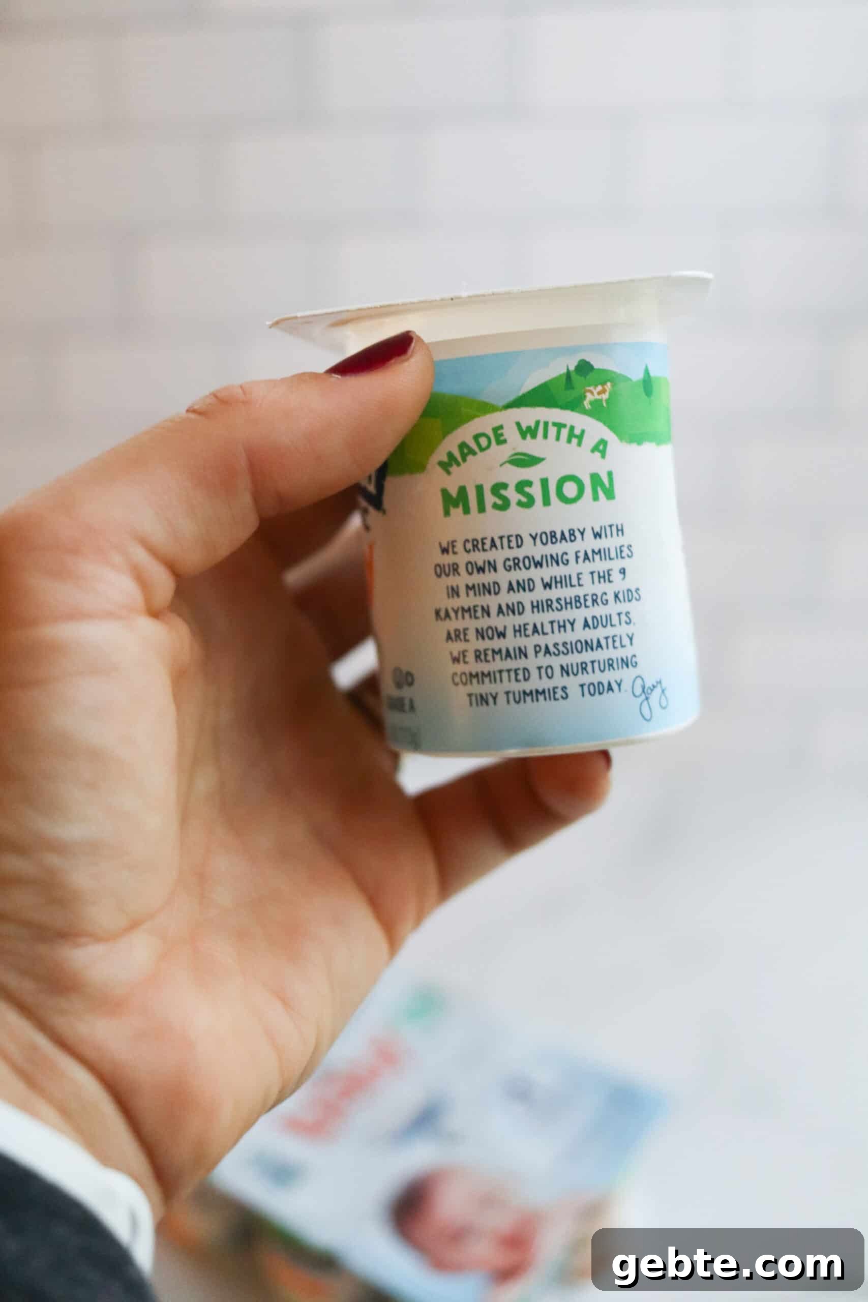 Stonyfield yogurt cup