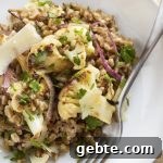 Warm Mediterranean farro salad