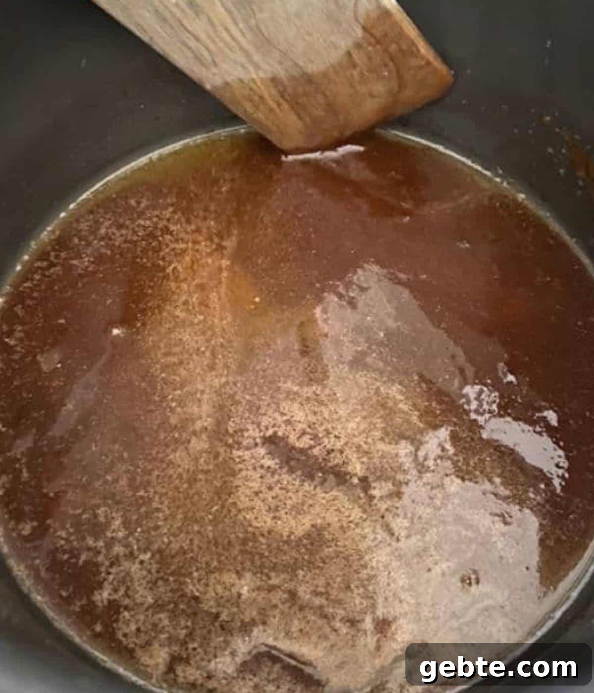 Brown sugar glaze for squash in pan.