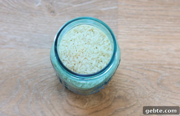 Jar full of rice.