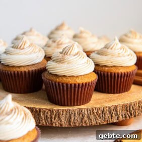 Maple Cream Cheese Frosted Spice Cupcakes 8 Spice cake cupcakes topped with a swirl of frosting.
