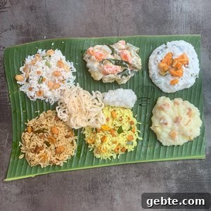Traditional Aadi Perukku dishes on banana leaf