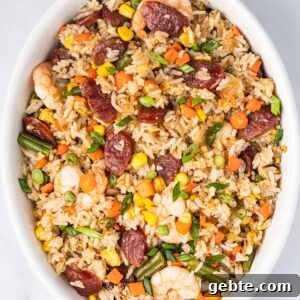 Serving bowl of Vietnamese Fried Rice (Com Chien)
