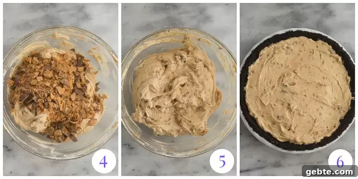 Decadent Butterfinger Pie Recipe: Chocolate-Peanut Butter Layered Pie 5 how to finish Butterfinger pie filling