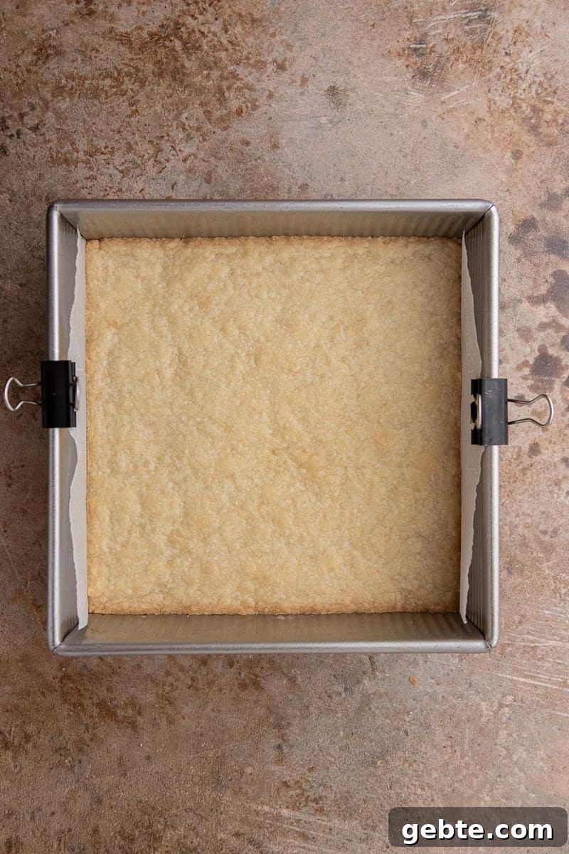 shortbread dough in a pan