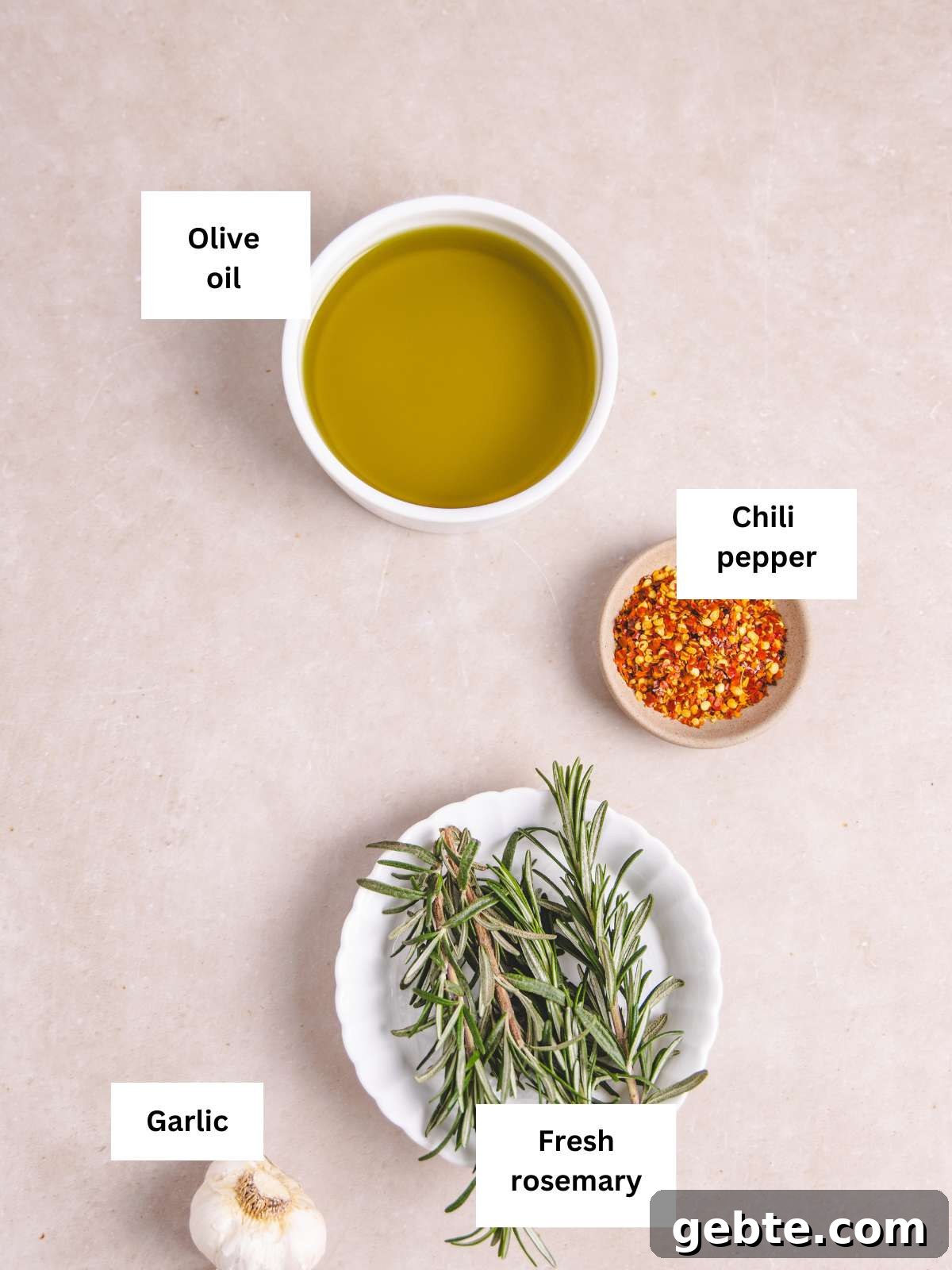 How to Make Garlic-Infused Olive Oil at Home 3 Ingredient list to make the homemade oil recipe.