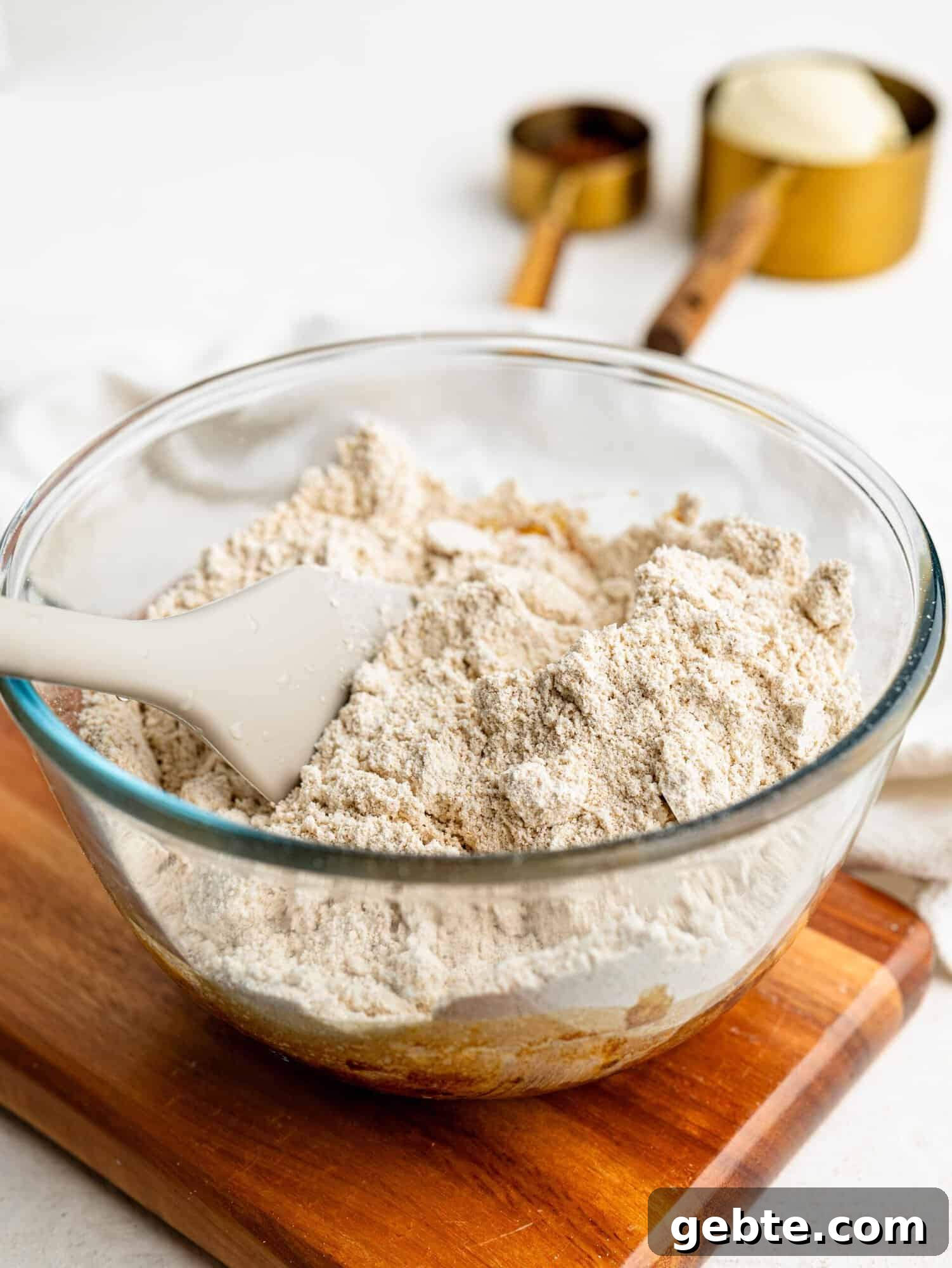 Coffee cookie dough ingredients in a bowl.