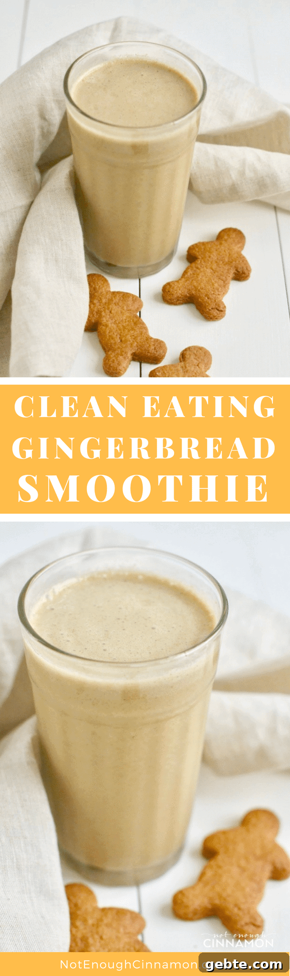 Gingerbread Smoothie Recipe: Cozy, Nutritious Holiday Drink 6 A yummy smoothie that tastes just like a gingerbread cookie but that's only made with healthy ingredients. Find the recipe on NotEnoughCinnamon.com #glutenfree #refinedsugarfree #paleo #vegan