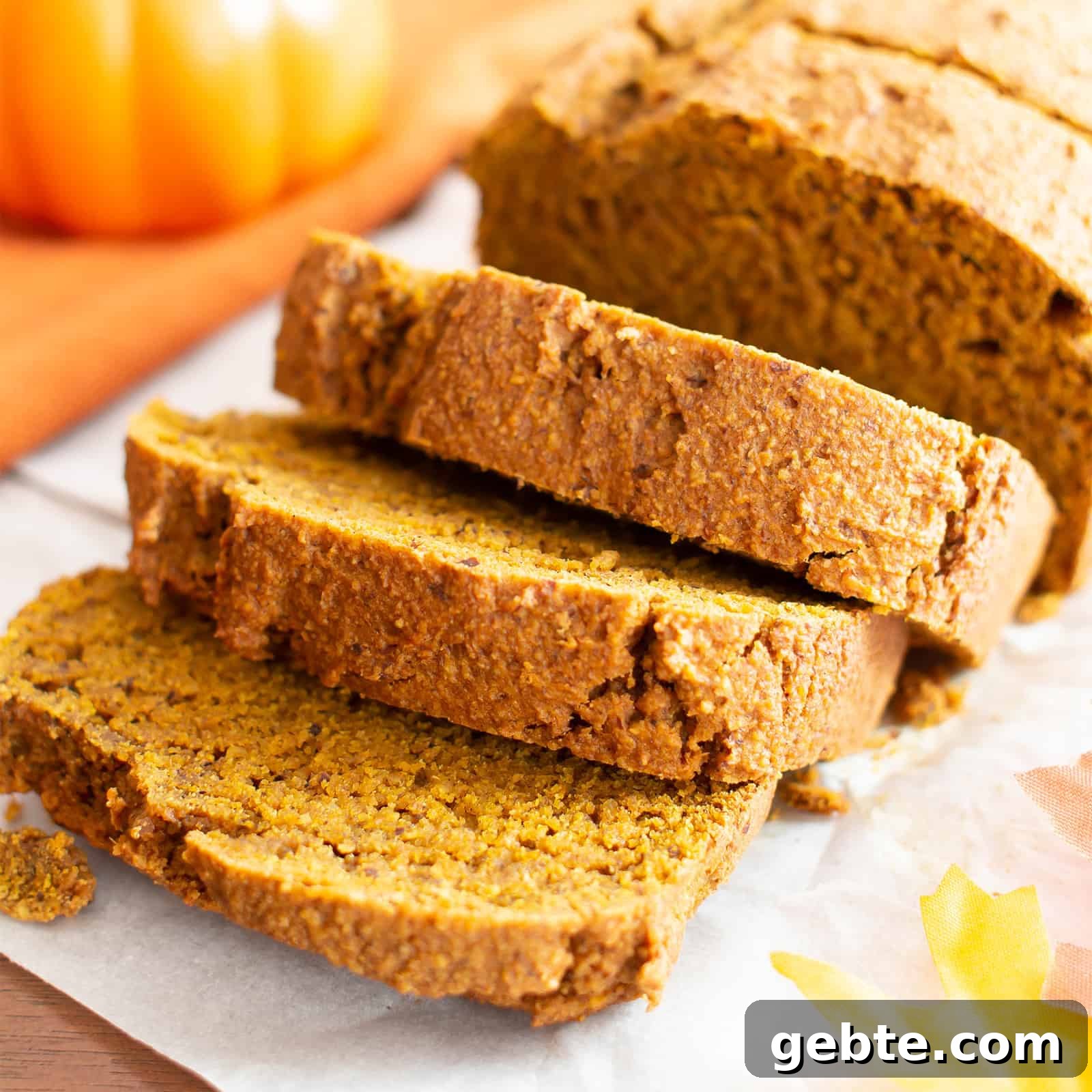 vegan gluten free pumpkin bread featured image