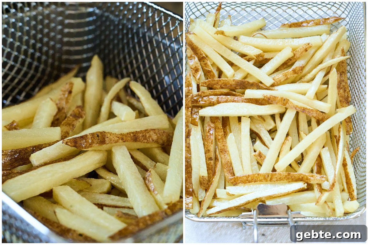 Crispy Deep-Fried French Fries: Step-by-Step Recipe Guide 6 pale undercooked fries.