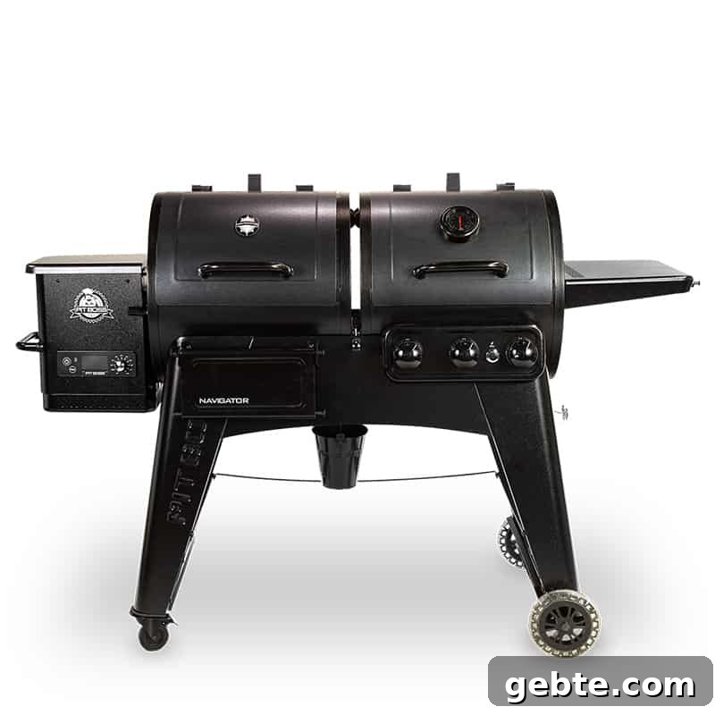 Pit boss smoker gas combo grill on white background
