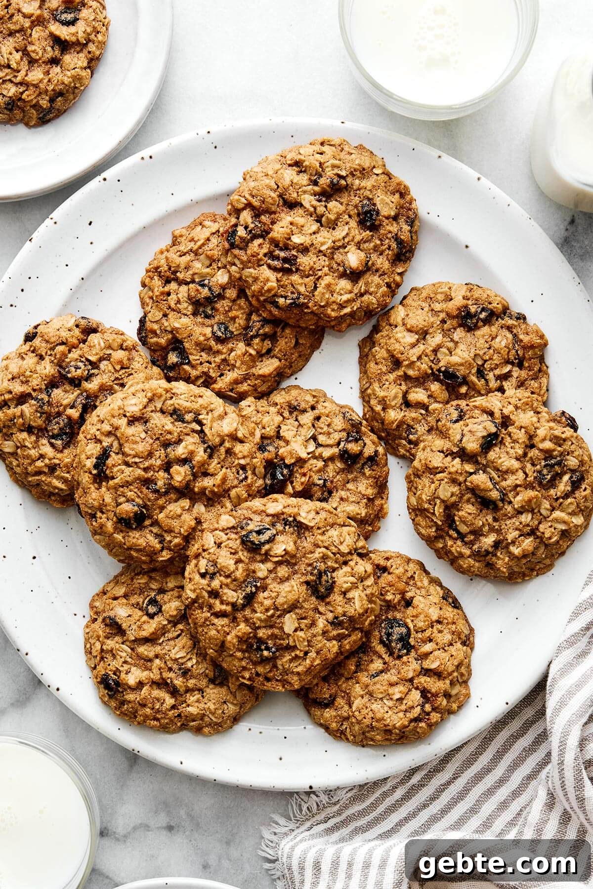 Healthy oatmeal raisin cookies.