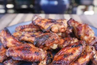 Sticky Maple Bourbon Glazed Chicken Wings