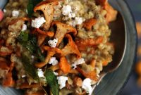 Creamy Barley Risotto with Mushrooms and Goat Cheese