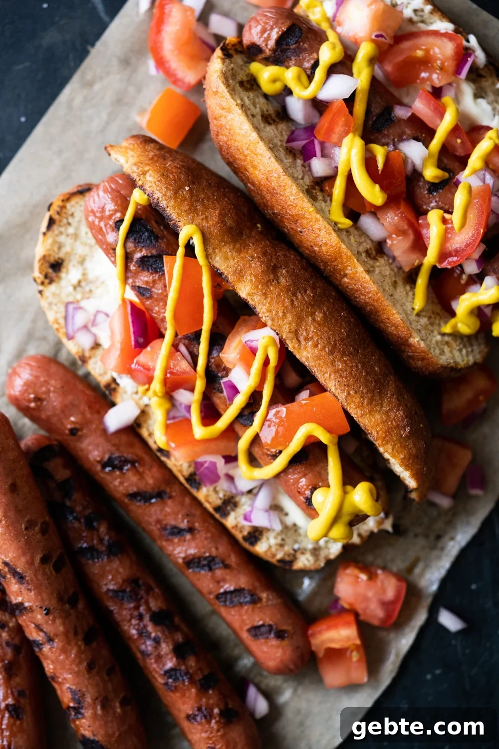 Keto Hot Dogs with Fluffy Yeast Buns: Low-Carb Recipe 2 Keto hot dogs with fluffy yeast buns, pico de gallo salsa and a drizzle of mustard