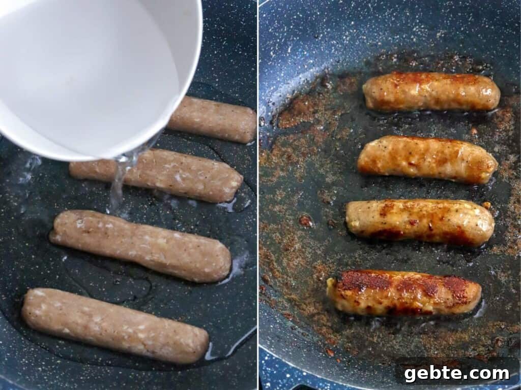 Homemade Skinless Longganisa Recipe: Filipino Sausage Without Casing 6 frying longganisa in a pan