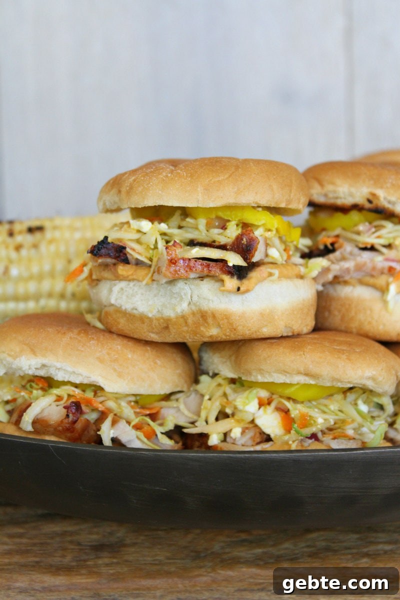 stack of Grilled Pork Sliders