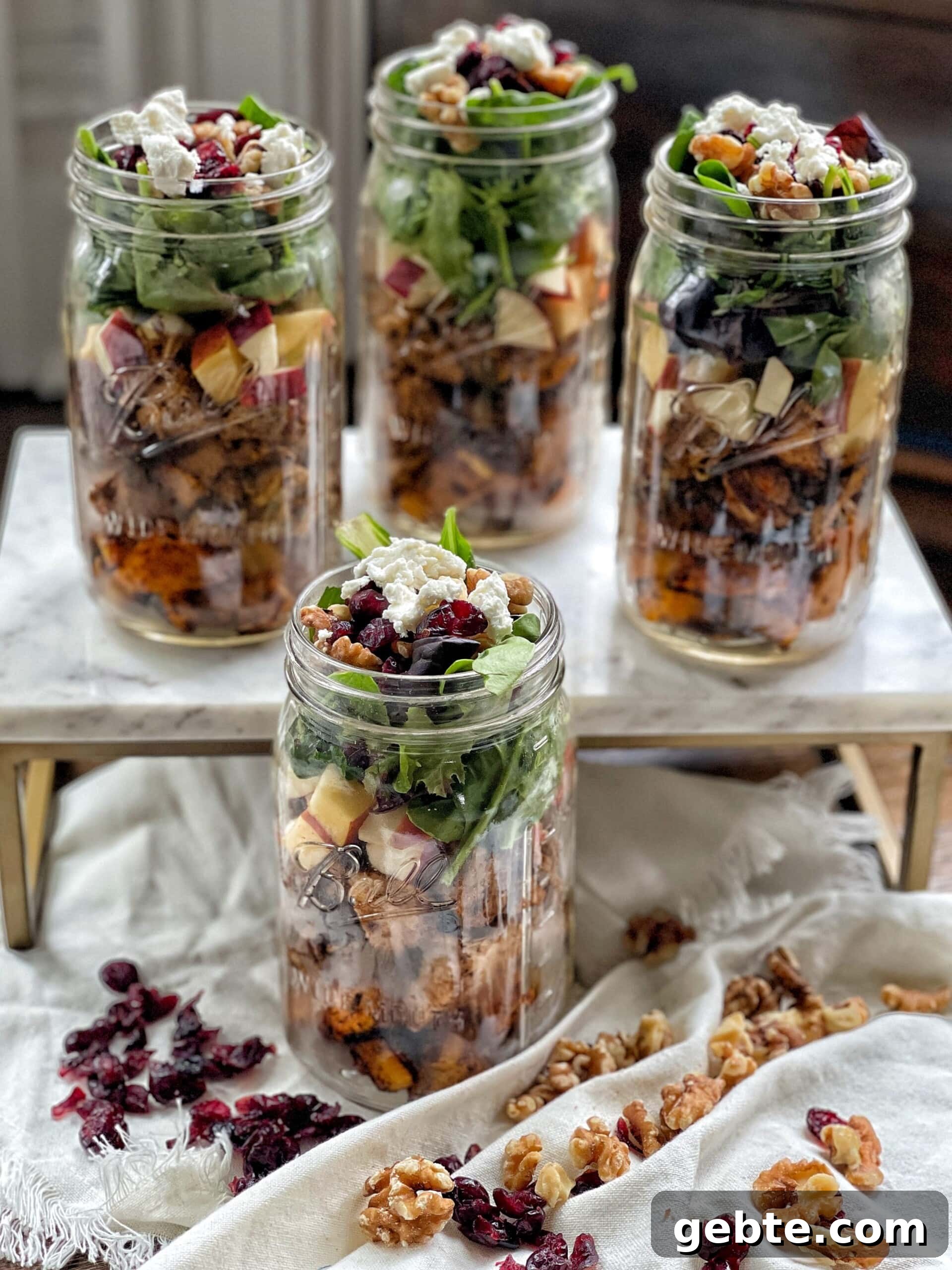 autumn harvest mason jar salads